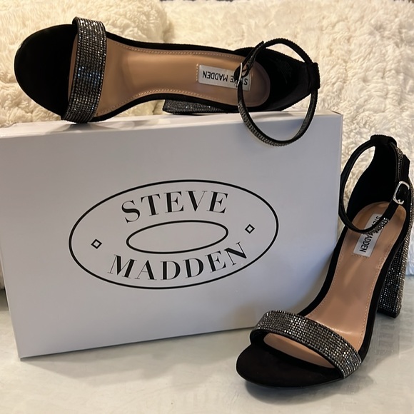 Steve Madden Black Crystal Dress Sandals - Picture 7 of 7